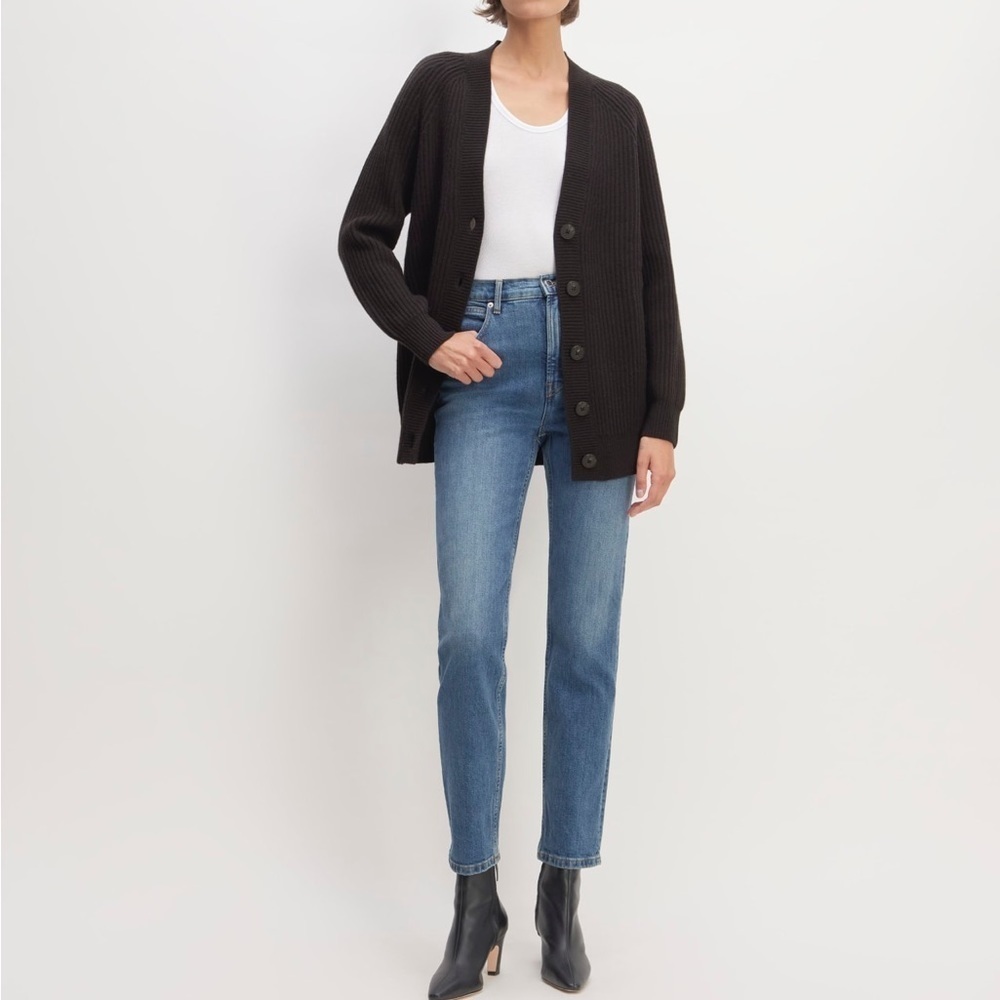 Everlane Women's The Felted Merino Wool Cocoon Cardigan Sweater Black NWT - Picture 12 of 13